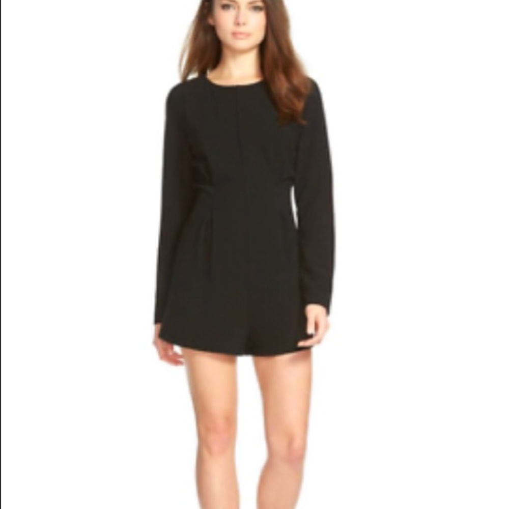 Black, long sleeved romper